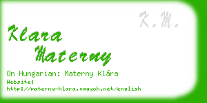 klara materny business card