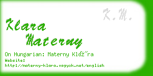 klara materny business card